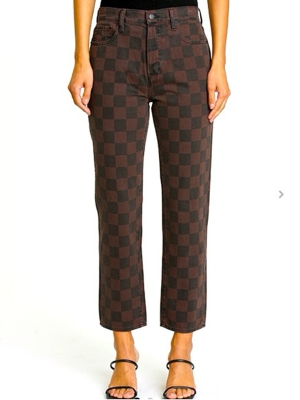 pistola Brown Checkerboard Straight-Leg Jeans